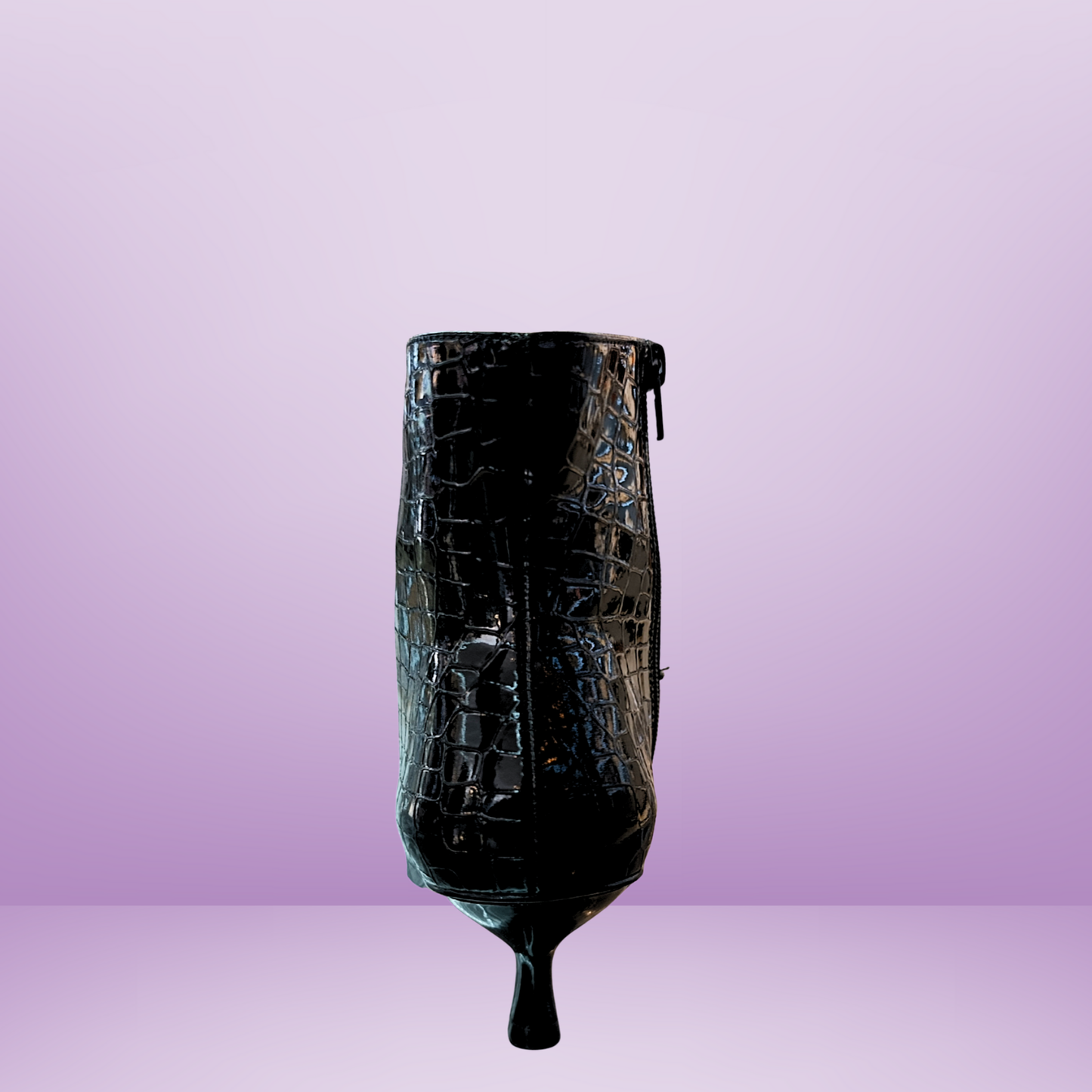 Botin de charol lizard para dama - Negro - 1971683