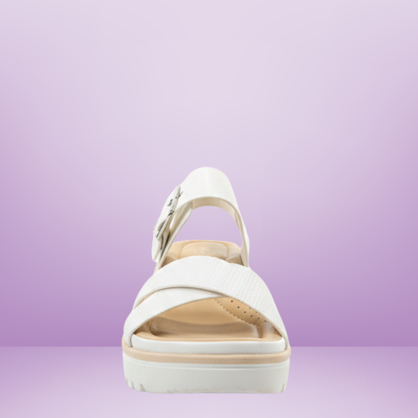 Sandalias con plataforma via urbana -Blanco- 7891-4