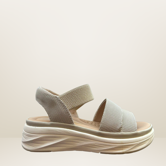 Sandalia casual para dama beige - vía urbana -26826-9