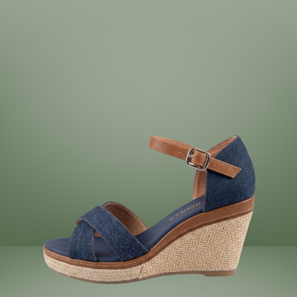 Sandalia beige casual para dama Fredels- 7074