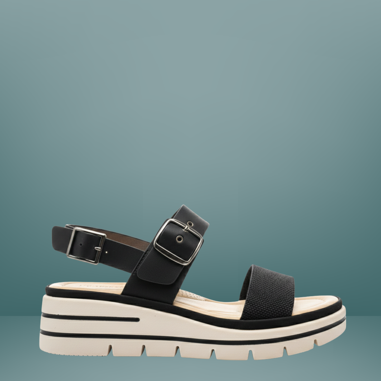 Sandalia de plataforma Via urbana -Negro -28387