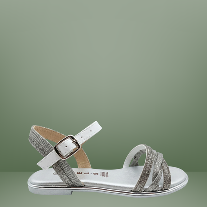 Sandalia plana con detalles de tira cruzada-Fredels 119