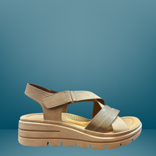 Sandalia para dama via urbana - Beige -28387-5