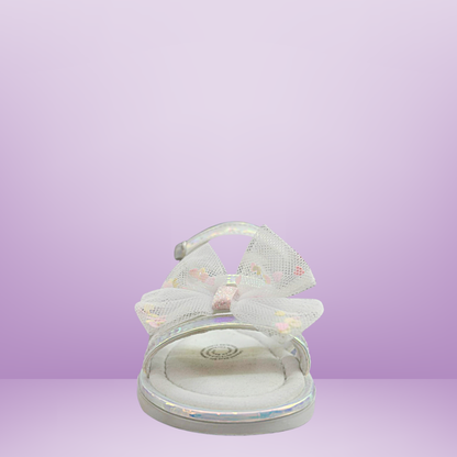 Sandalia Anbada con moño de tul-Blanco-BM1085