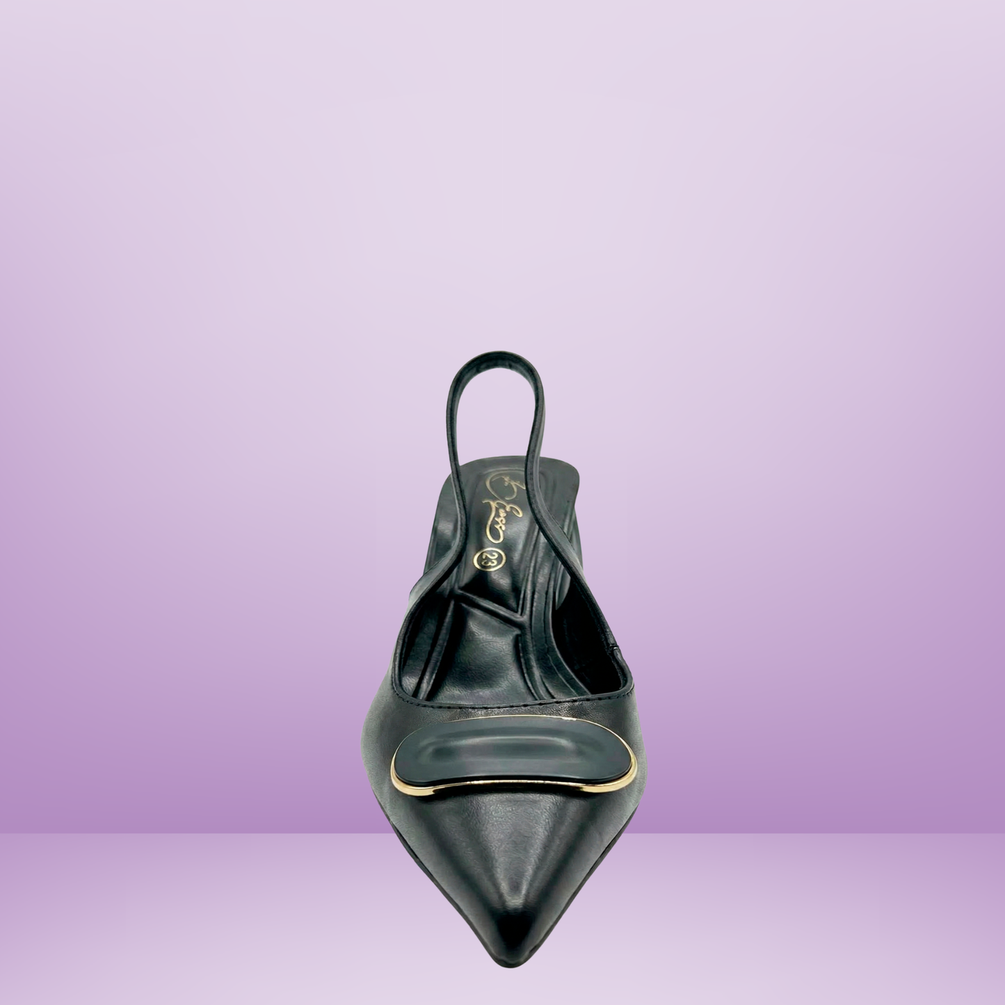 Slingback latte con tacón robusto- Beenclass-20149