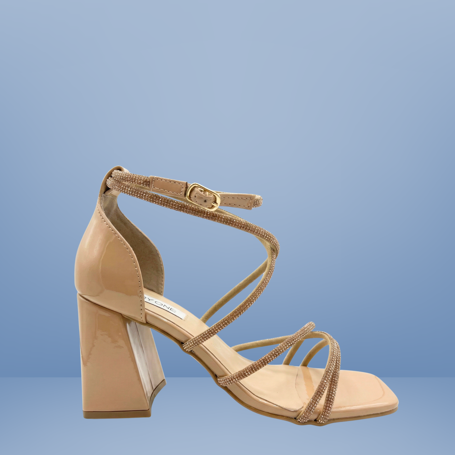 Sandalia de Tacón con Tiras Brillantes y Pulsera al Tobillo - AD8301