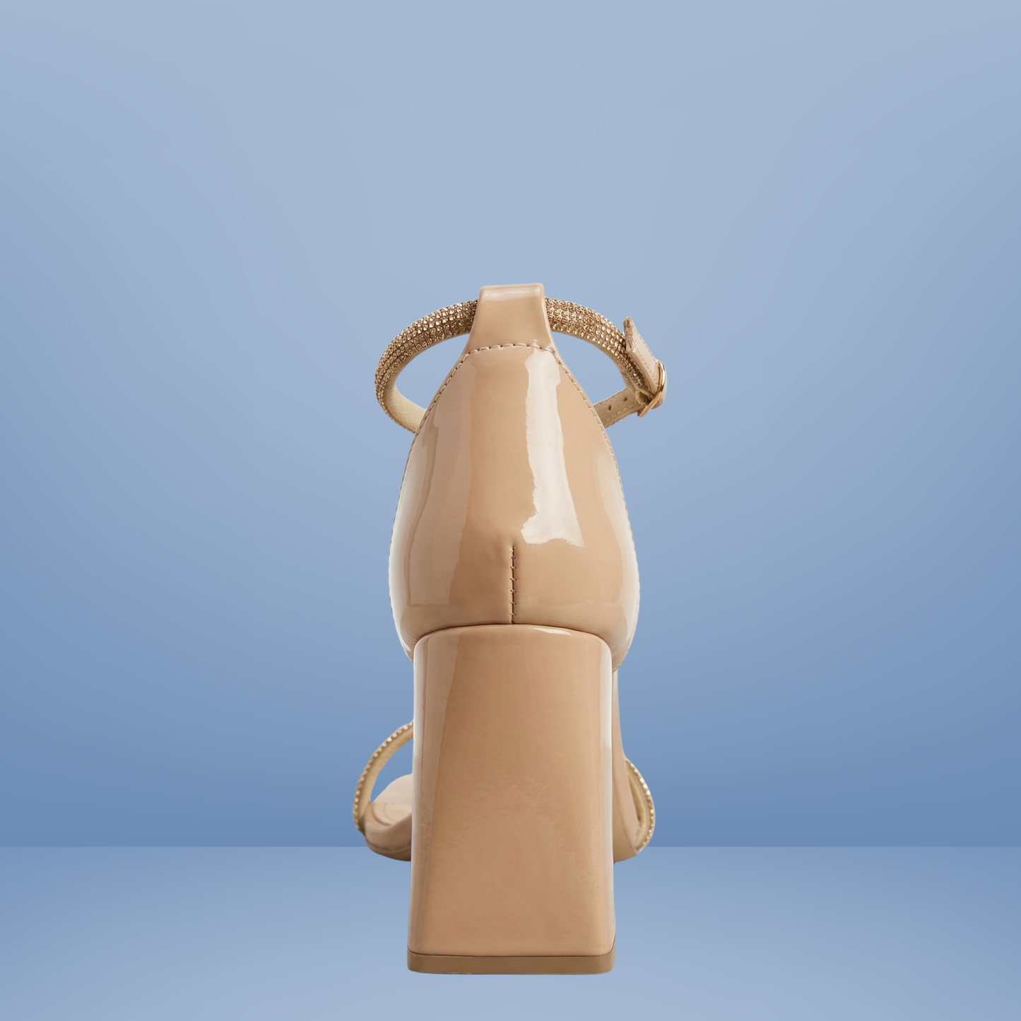 Sandalia de Tacón con Tiras Brillantes y Pulsera al Tobillo - AD8301