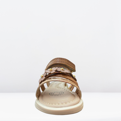 Sandalias para niña con detalles de flores-BM1092
