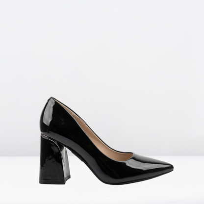 Zapatilla de tacón grueso been class-Charol negro-20156
