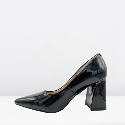 Zapatilla de tacón grueso been class-Charol negro-20156