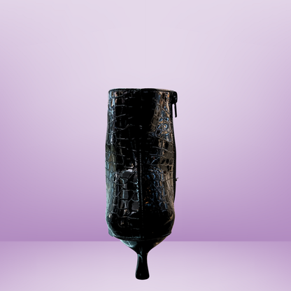 Botin de charol lizard para dama - Negro - 1971683