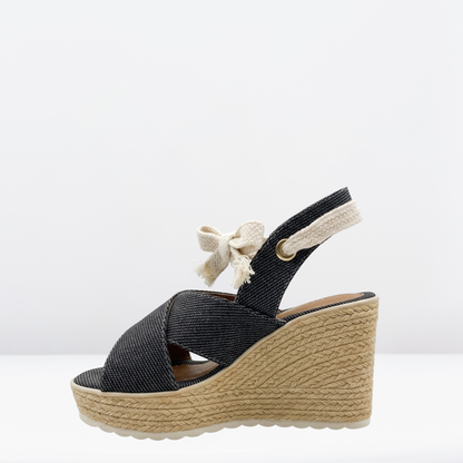 Sandalia de plataforma tipo yute Beige- Beenclass-19840