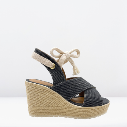 Sandalia de plataforma tipo yute Beige- Beenclass-19840