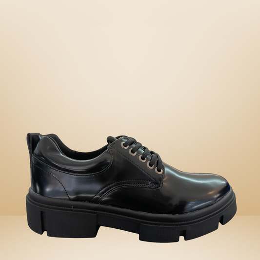 Zapato casual negro de plataforma para caballero - Fashino -GA5602