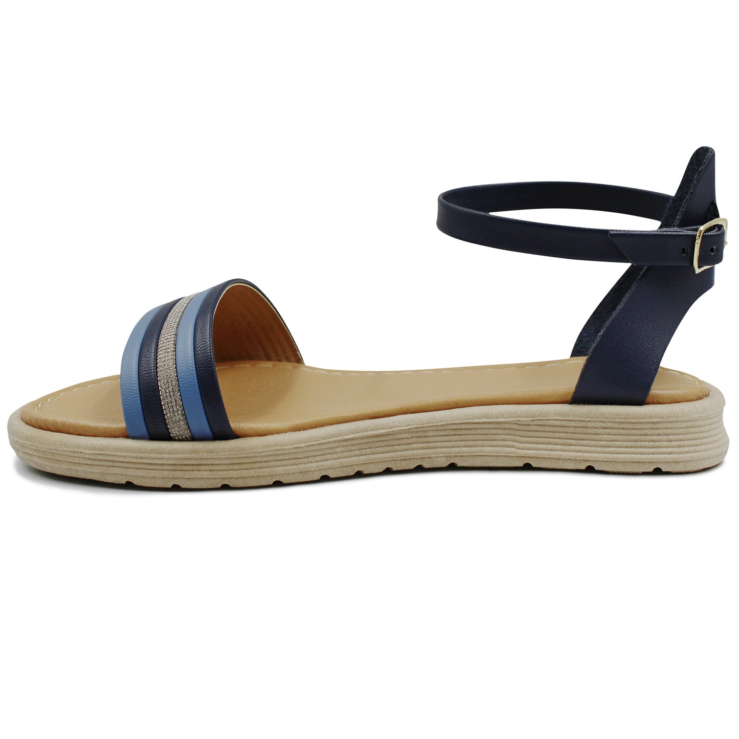 Sandalias Been Class para dama color azul marino - 19021