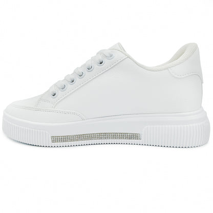 Tenis con pedrería plateada BERLIN para dama - kk778202