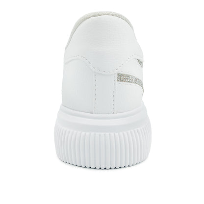 Tenis con pedrería plateada BERLIN para dama - kk778202