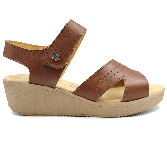 Sandalias de piel para dama Bonatto cogñac - 222