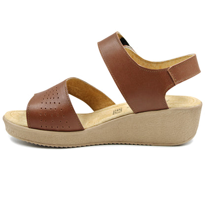 Sandalias de piel para dama Bonatto cogñac - 222