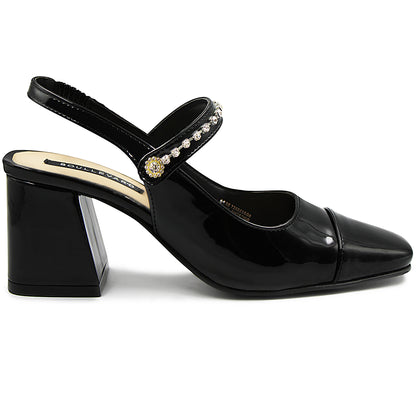 Tacones BOULLEVARD negro con pedrería para dama - SC5090
