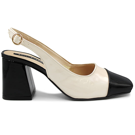 Tacones BOULLEVARD bicolor textura  charol  para dama - SC5093