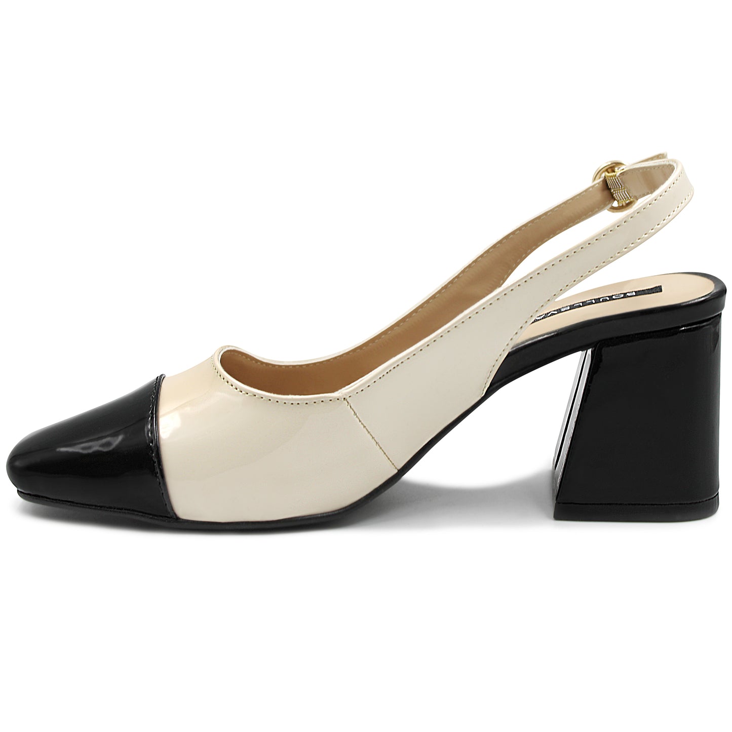 Tacones BOULLEVARD bicolor textura  charol  para dama - SC5093