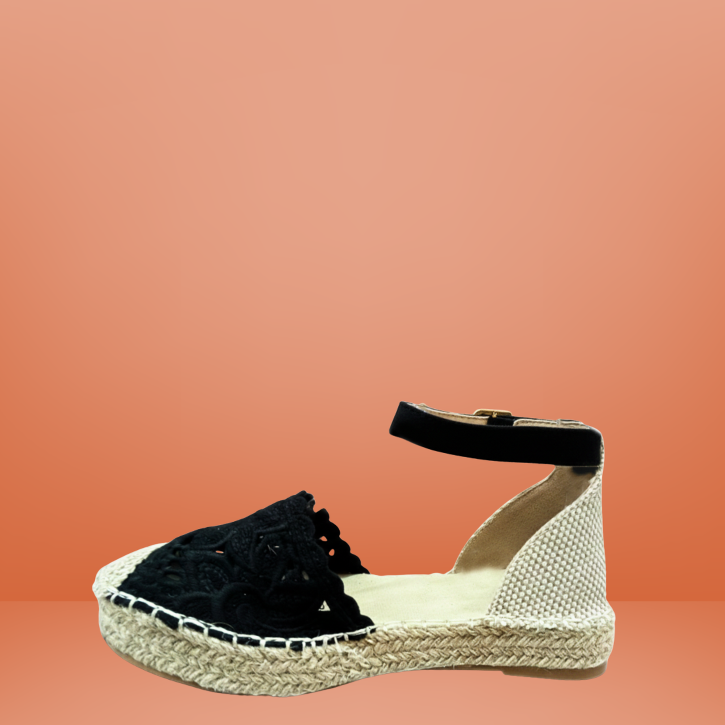 Sandalia tipo alpargata con bordado floral - 683410