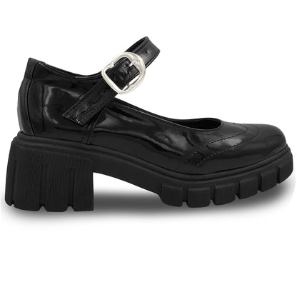 Zapato Escolar Tipo Mary Jane con Plataforma Gruesa-5501