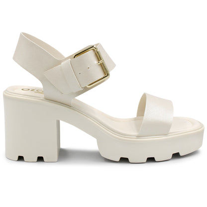 Sandalias con plataforma marca Ozono- 634904- Latte