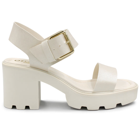 Sandalias con plataforma marca Ozono- 634904- Latte