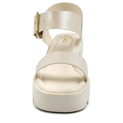 Sandalias con plataforma marca Ozono- 634904- Latte