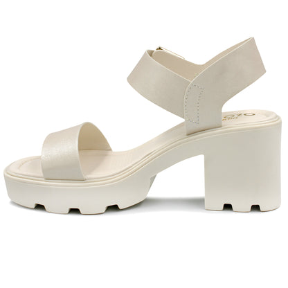 Sandalias con plataforma marca Ozono- 634904- Latte