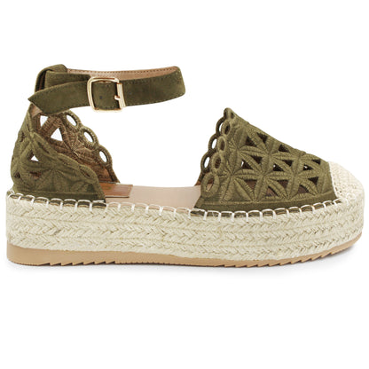 Sandalias verde militar para Dama Ozono- 671501