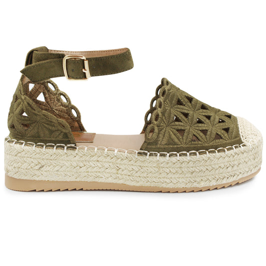 Sandalias verde militar para Dama Ozono- 671501