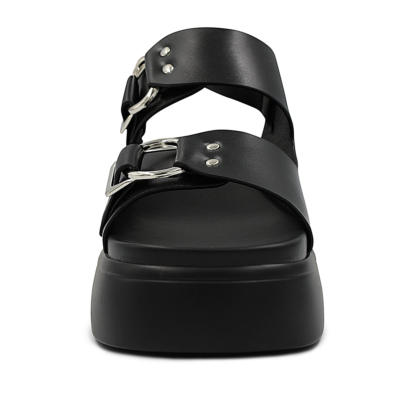 Sandalia doble tira color negro para dama CAPA DE OZONO - 671601