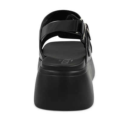 Sandalia doble tira color negro para dama CAPA DE OZONO - 671601