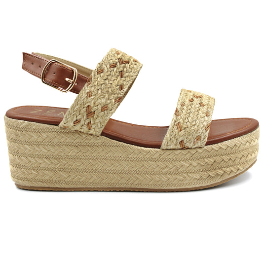Sandalias ajudtables de yute ZENA para dama - 1642