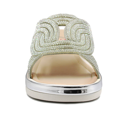 Sandalias Zena con pedrería plateada para dama - 900